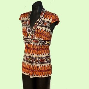 Super Graphic Silk Trina Turk Designer Top 8